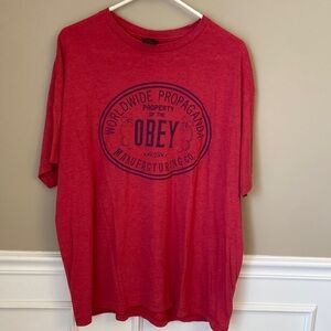Men’s Obey Red Short Sleeve Tee - XXL